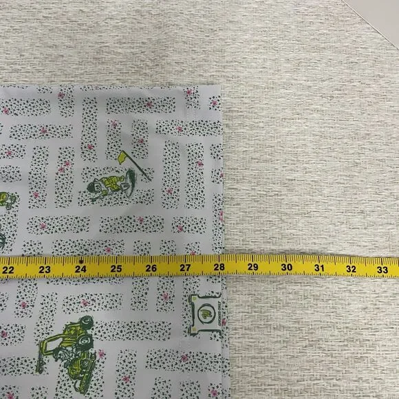 Waggle Mens M Polo Shirt White Green Gnome Lawnmower Print Golf Performance - Picture 7 of 7